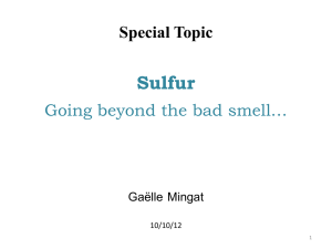 Special Topic Sulfur..