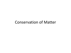 Conservation of Matter Notes