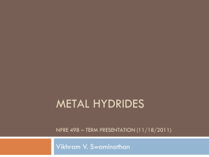 Metal Hydrides NPRE 498 * Term Presentation (11