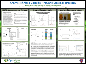 Analysis of Algae Lipids by HPLC and Mass Spectroscopy