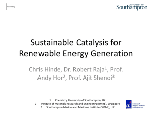 Sustainable catalysis for renewable energy generation