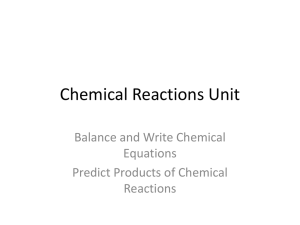 Balancing and Predicting Chemical Reactions:
