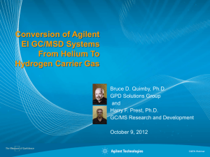 Conversion of Agilent EI GC/MSD Systems from Helium to Hydrogen