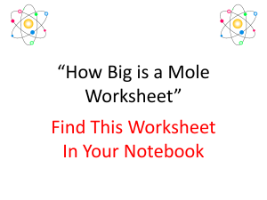 How Big is a Mole Worksheet