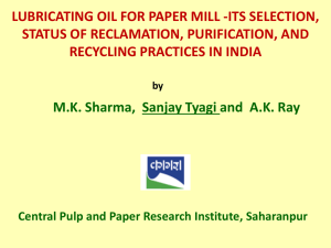 13. Lubricating Oil For Paper Mill-Its Selection, Status of