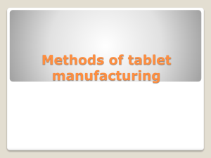 Methods of tablet ma..