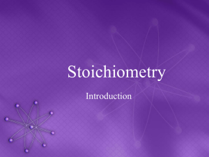 Stoichiometry - Madison Public Schools
