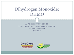 Dihydrogen Monoxide - Simpson`s College English