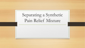 Separating a Synthetic Pain Relief Mixture - christine