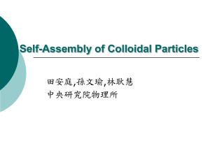 Self-Assembly of Colloidal Particles