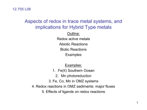 Brief overview of redox in trace metal systems