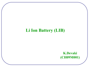 Li Ion Battery (LIB)