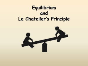 Equilibrium and Le Chatelier`s Principle