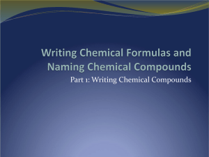 3.4 Writing Chemical Formulas and Nomenclature
