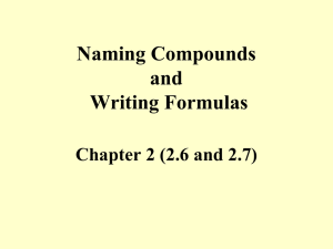 Naming Compounds Writing Formulas-1