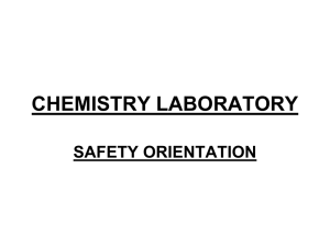 Chemistry Department Safety Orientation