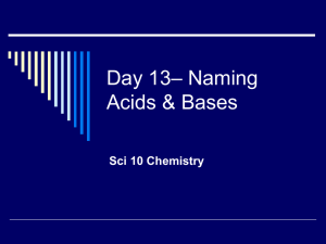 Notes 8 – Naming Acids & Bases