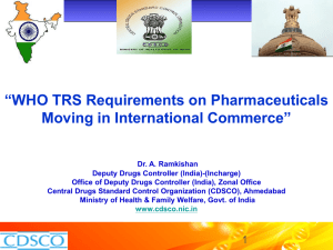 Dr. A. Ramkishan- CDSCO WHO TRS WPU