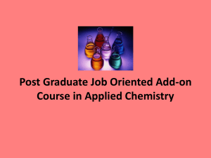 Post Graduate Job Oriented Add-on Course in Applied Chemistry