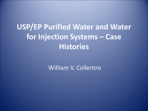 USP/EP Purified Water and Water for Injection Systems – Case