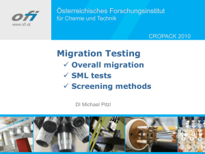 Packaging and Migrations (EU Legislation, Testing Methods...)