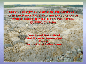 Presentation Sracek O. Geochemistry and Isotopic chemistry, Mine