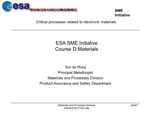 Processes - ESA M&P database server for outgassing, corrosion