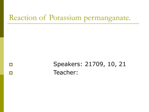 Reaction of Potassium permanganate.