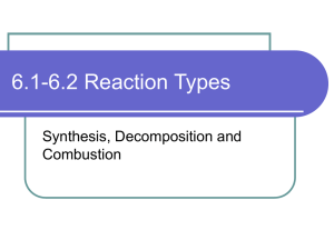 6.1-6.2 Synthesis, decompositon and combustion reactions