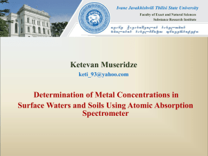 Determination of metal concentrations in surface waters and soils