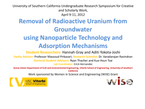 Removal of Radioactive Uranium from Groundwater Using