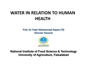 Water in Relation to Human Health