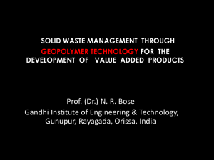 Solid Waste Management through Geopolymer