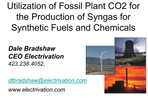 Utilization of Fossil Plant CO2 for the Production