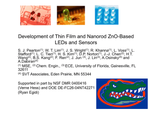 Development of Thin Film and Nanorod ZnO