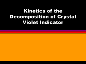 Kinetics of the Decomposition of Crystal Violet Indicator