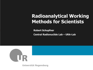 Radioanalytical Working Methods for Scientists Robert Schupfner