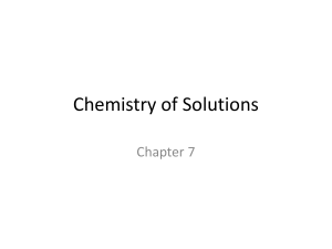 Chemistry of Solutions