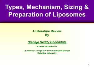 Liposomes Types, Mechanism,Sizing and Preparation