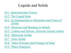 Chapter 10 – Liquids and Solids