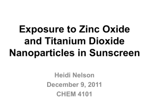 Exposure to ZnO and TiO2 nanoparticles in sunscreen