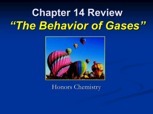 Chapter 14 Review “The Behavior of Gases”