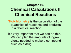 Chemical Calculations II: Reactions