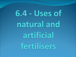 Use of Natural and Artificial Fertilisers