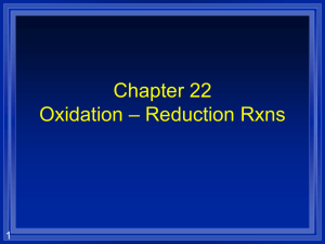 Chapter 22 - RedOx Reactions - Corning