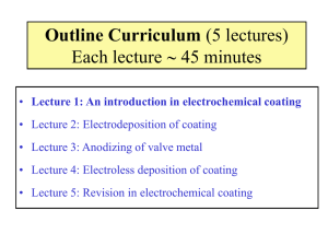 Outline Curriculum (5 lectures) Each lecture  45