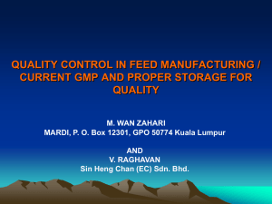 QUALITY CONTROL IN FEED MANUFACTURING
