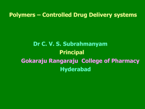Polymers - Controlled Drug Delivery Systems