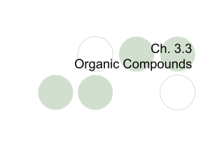 Ch. 3.3 Organic Compounds