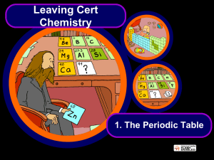 1 – The Periodic Table - Science at St. Dominics
